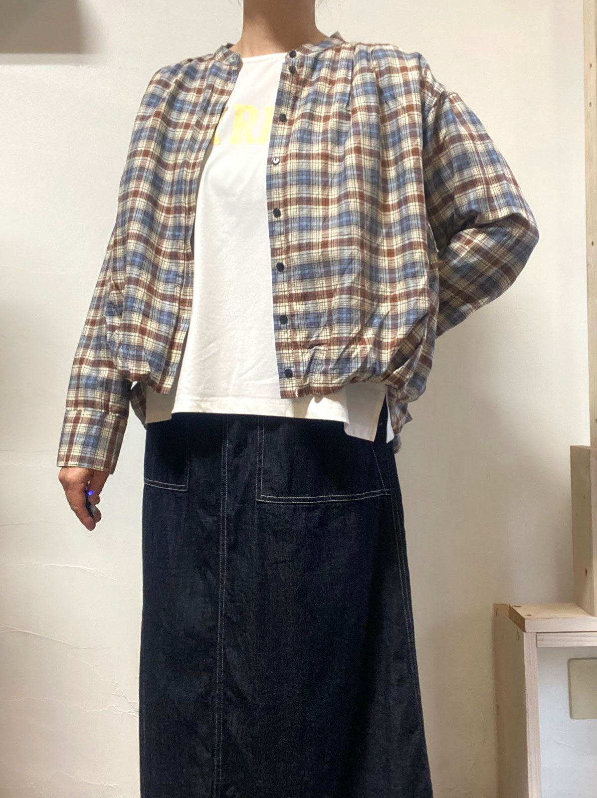 チェックフロントインシャツ オフ