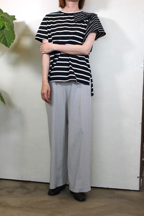 アサレチックワイドパンツ ライトグレー