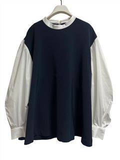 [1236-524-2MK] ボリューム袖ハイネックBL ネイビー