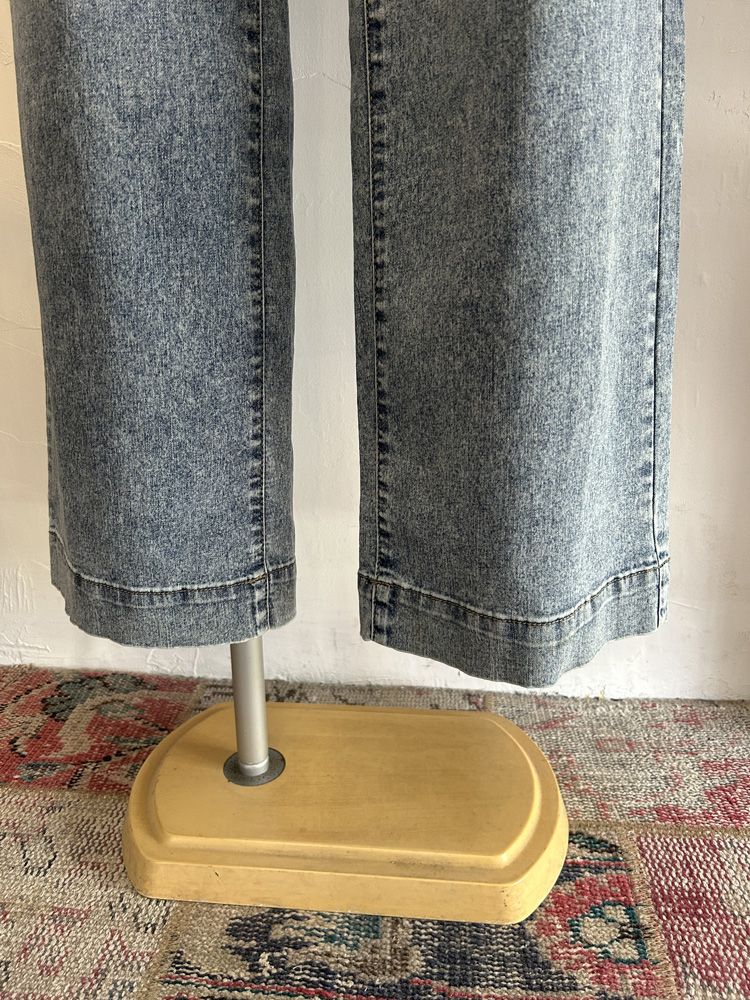 接触冷感ワイドデニムパンツ ブリーチ