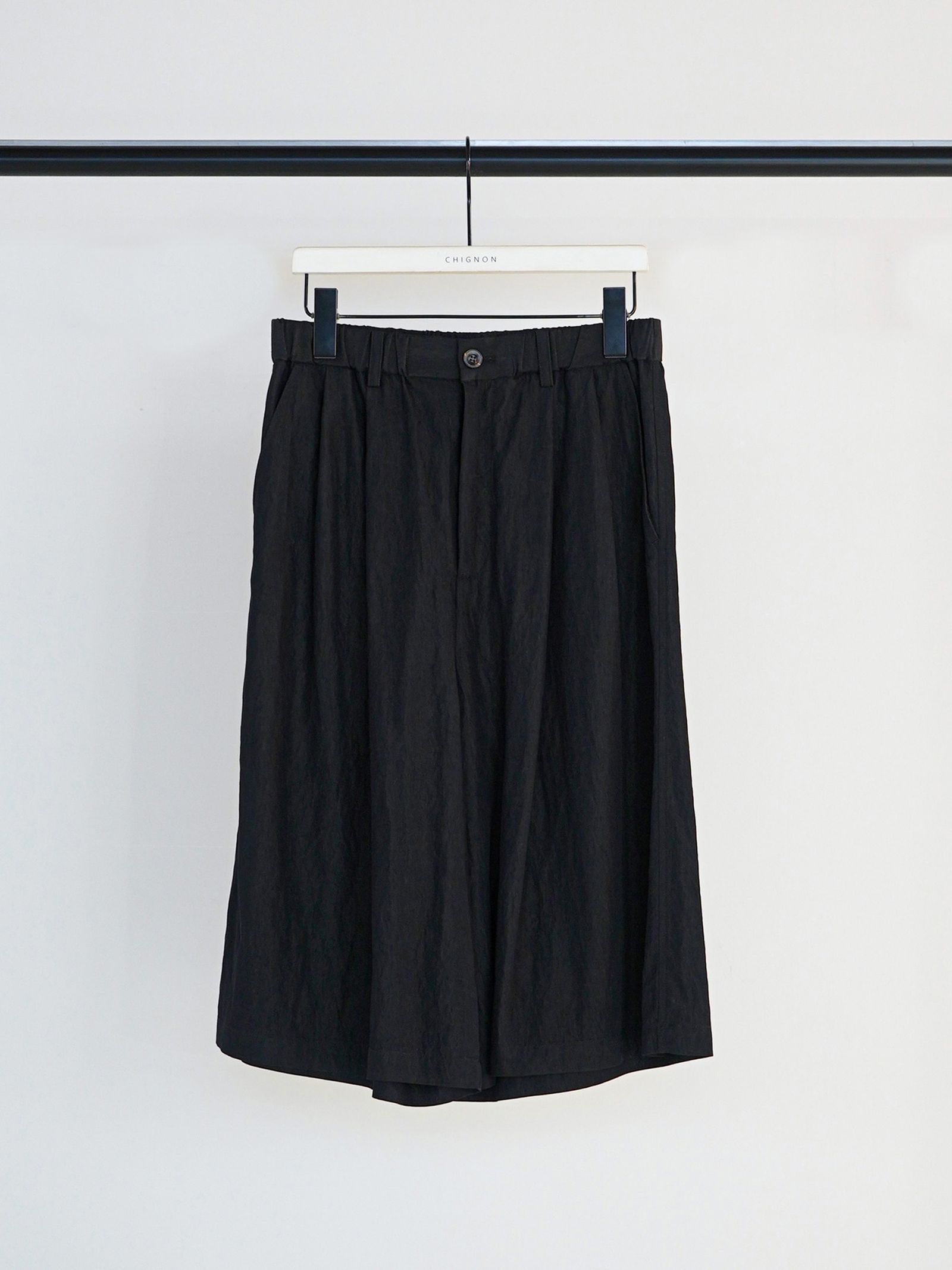 [3861-007KK] リラックスツイルキュロット ブラック