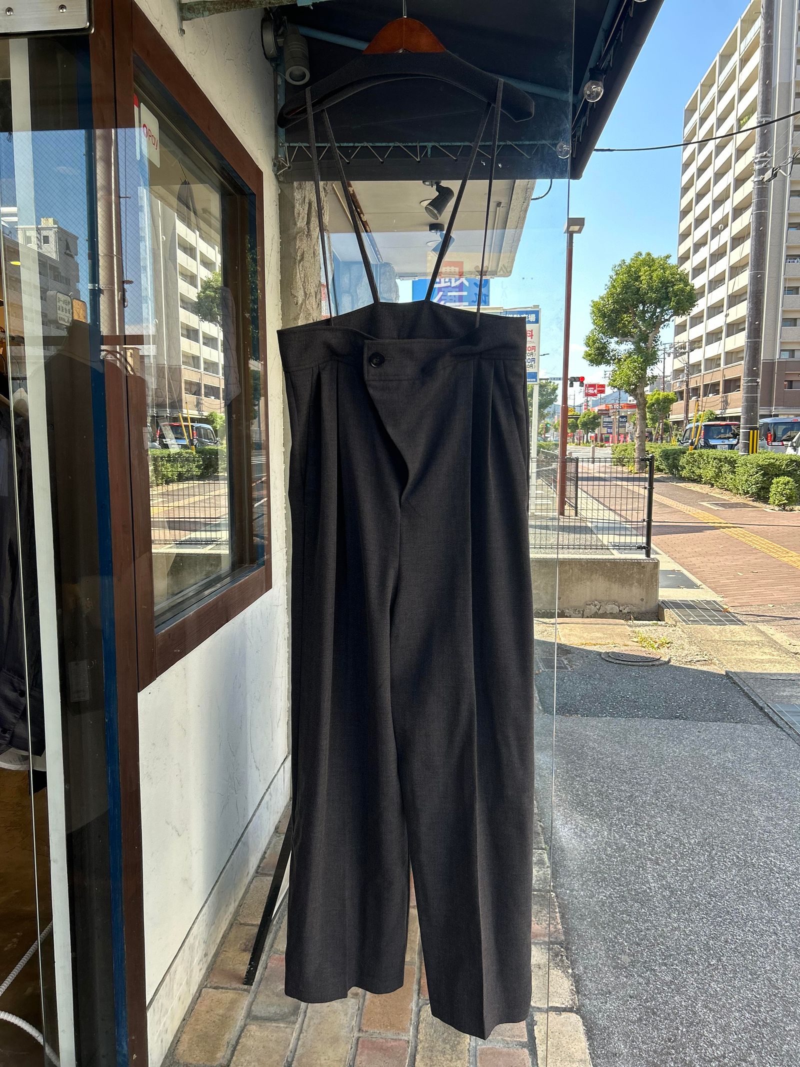 サスペンダーパンツ チャコール