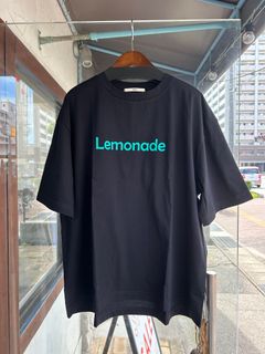 ラスティック天竺LemonadeプリントT ブラックxグリーン
