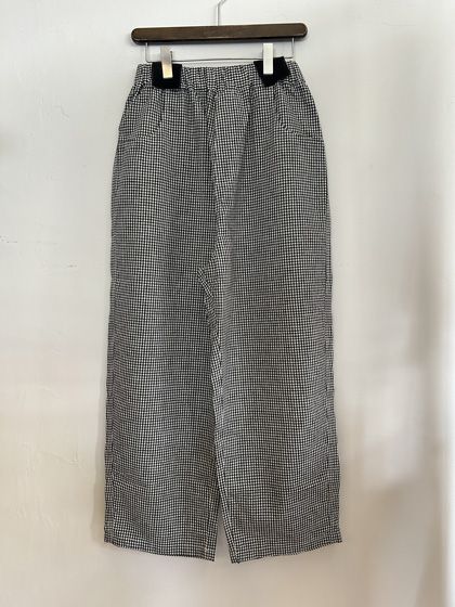 綿麻チェックノッポパンツ ギンガム