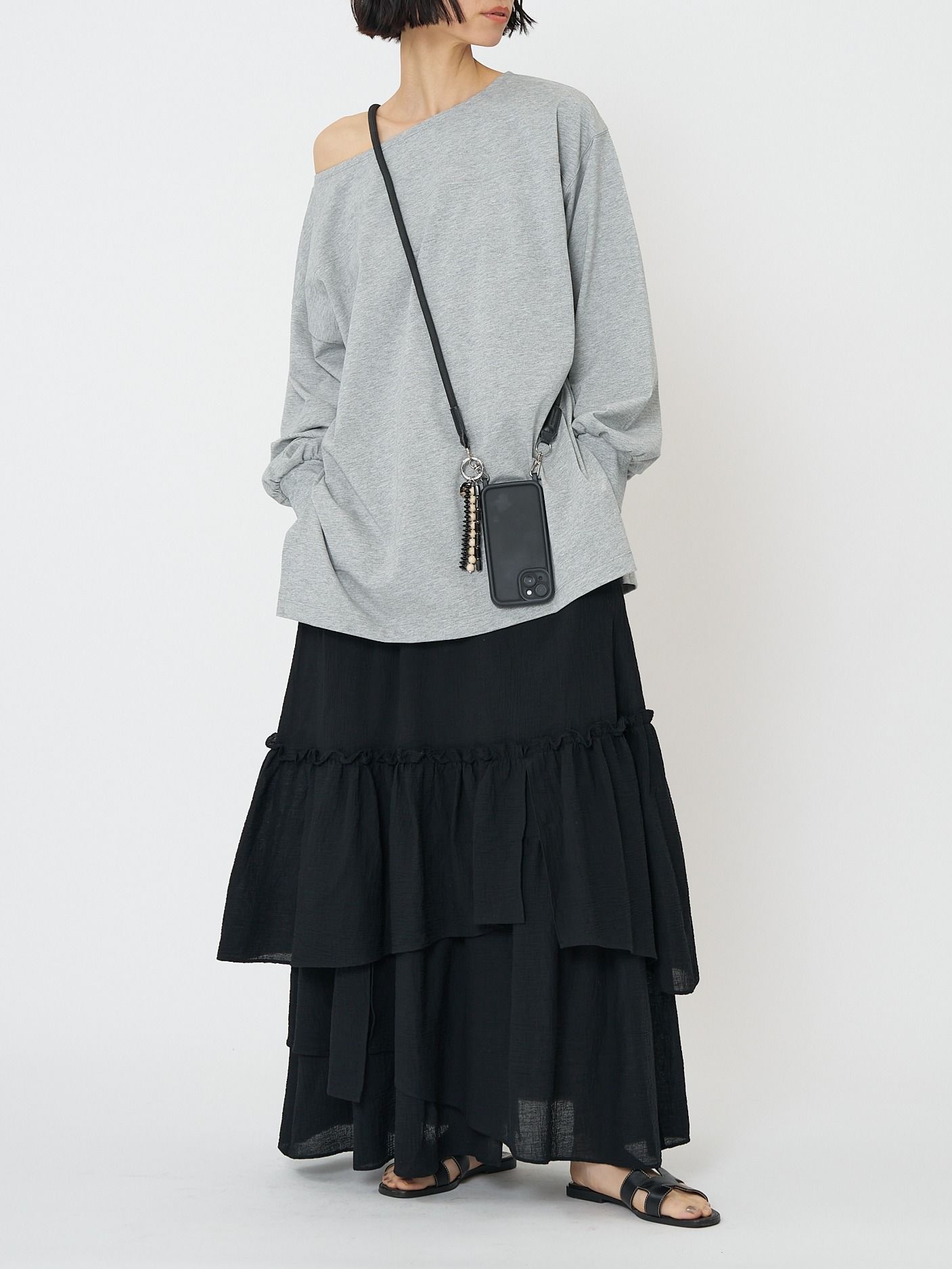 [8261-015KK] 度詰天竺ボートネックロンT グリーン