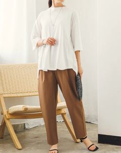 【新色追加】接触冷感テーパードパンツ ブラウン