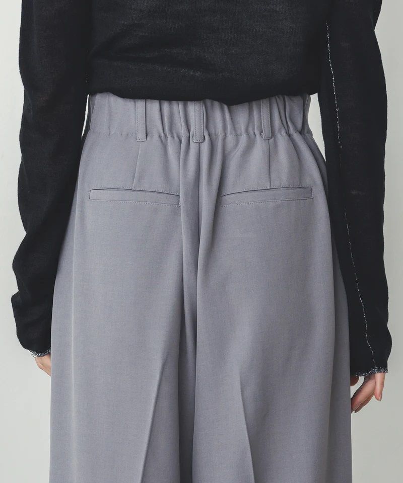 ストレッチポリツイルタックパンツ グレー