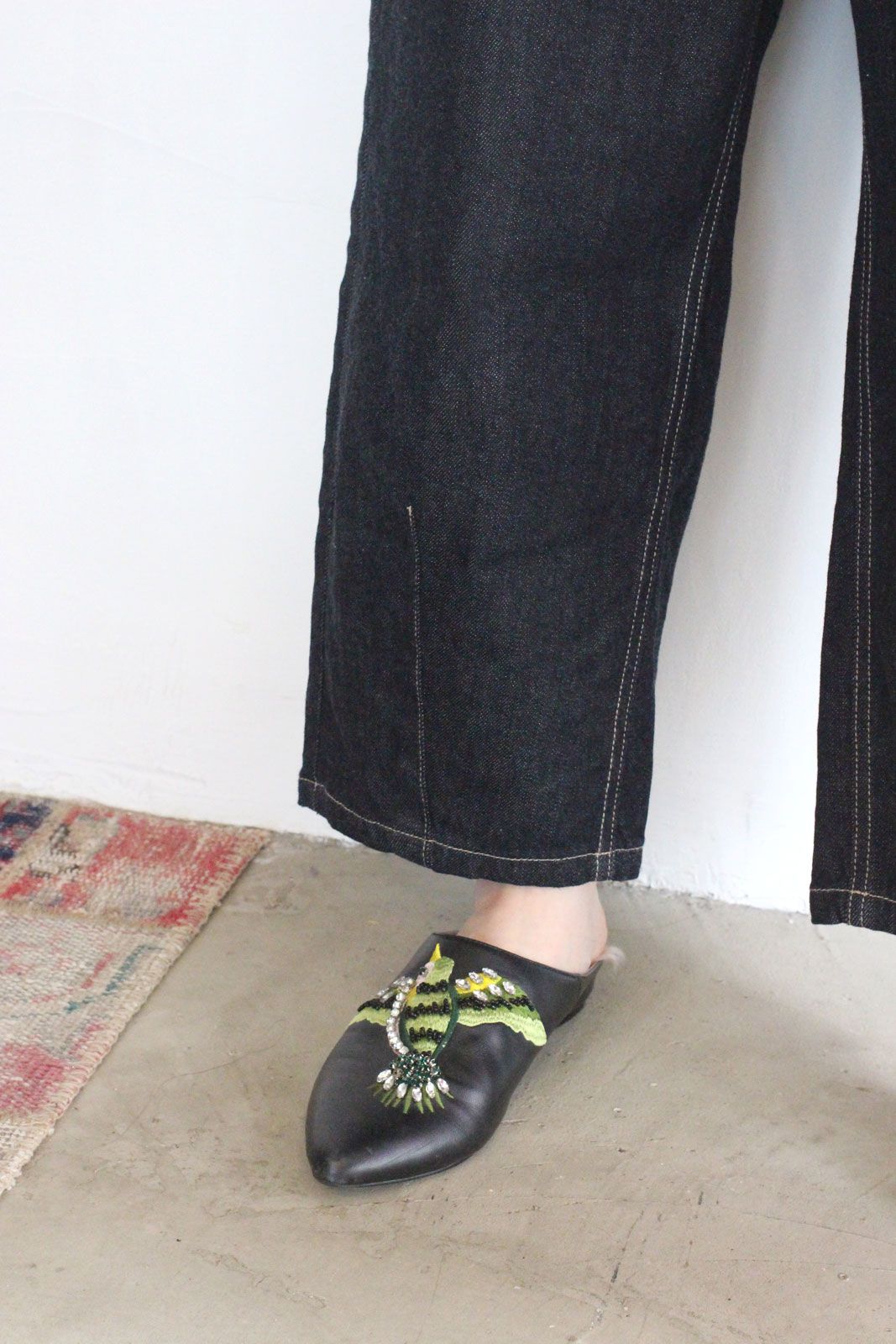 ワイドコクーンデニムパンツ インディゴ