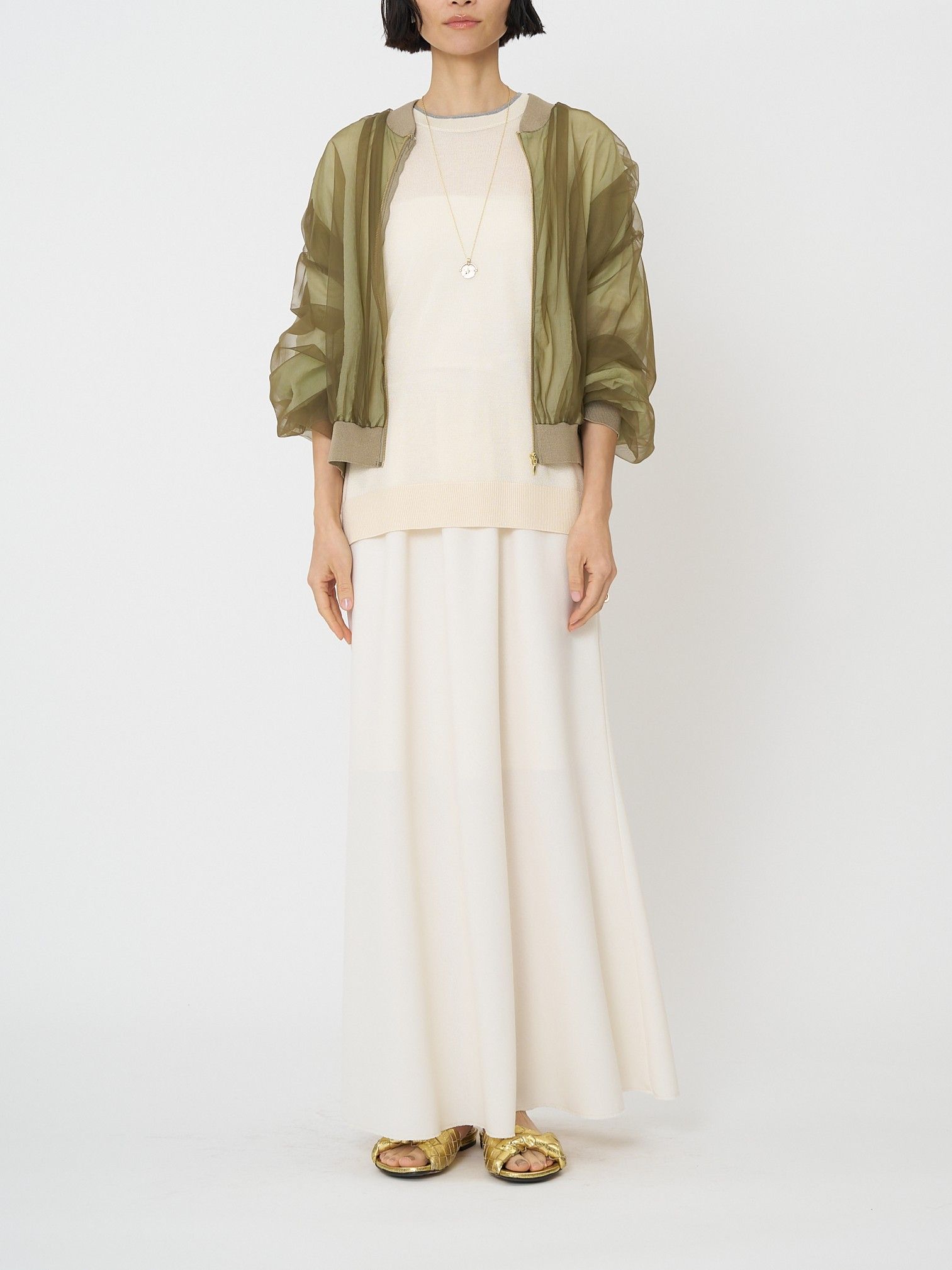 [9861-093GS] チュールボリュームブルゾン ブラック