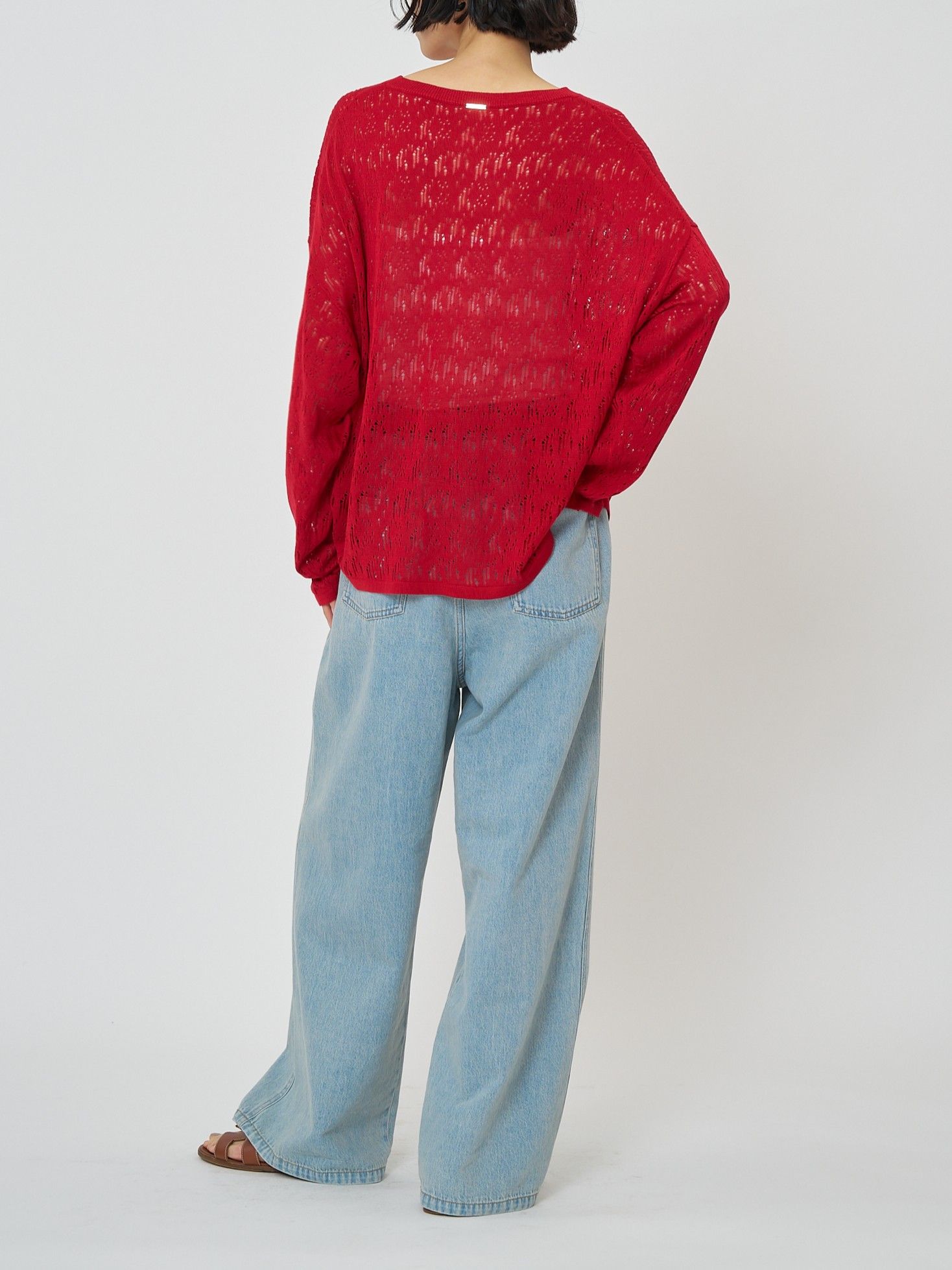 [9561-088GS] クラッシュドットニット レッド