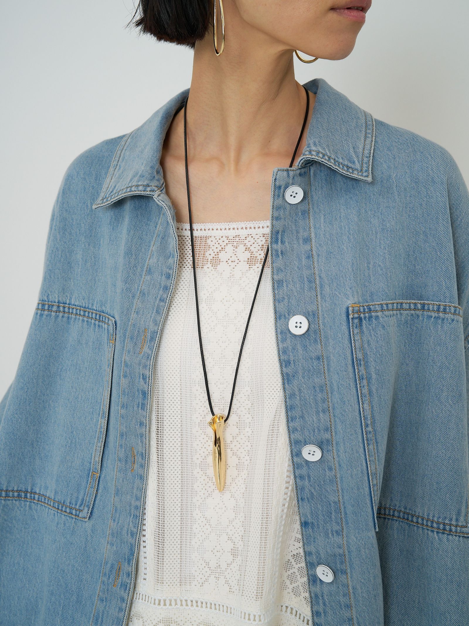 [4861-041BT] ハーフスリーブデニムJK ライトブルー