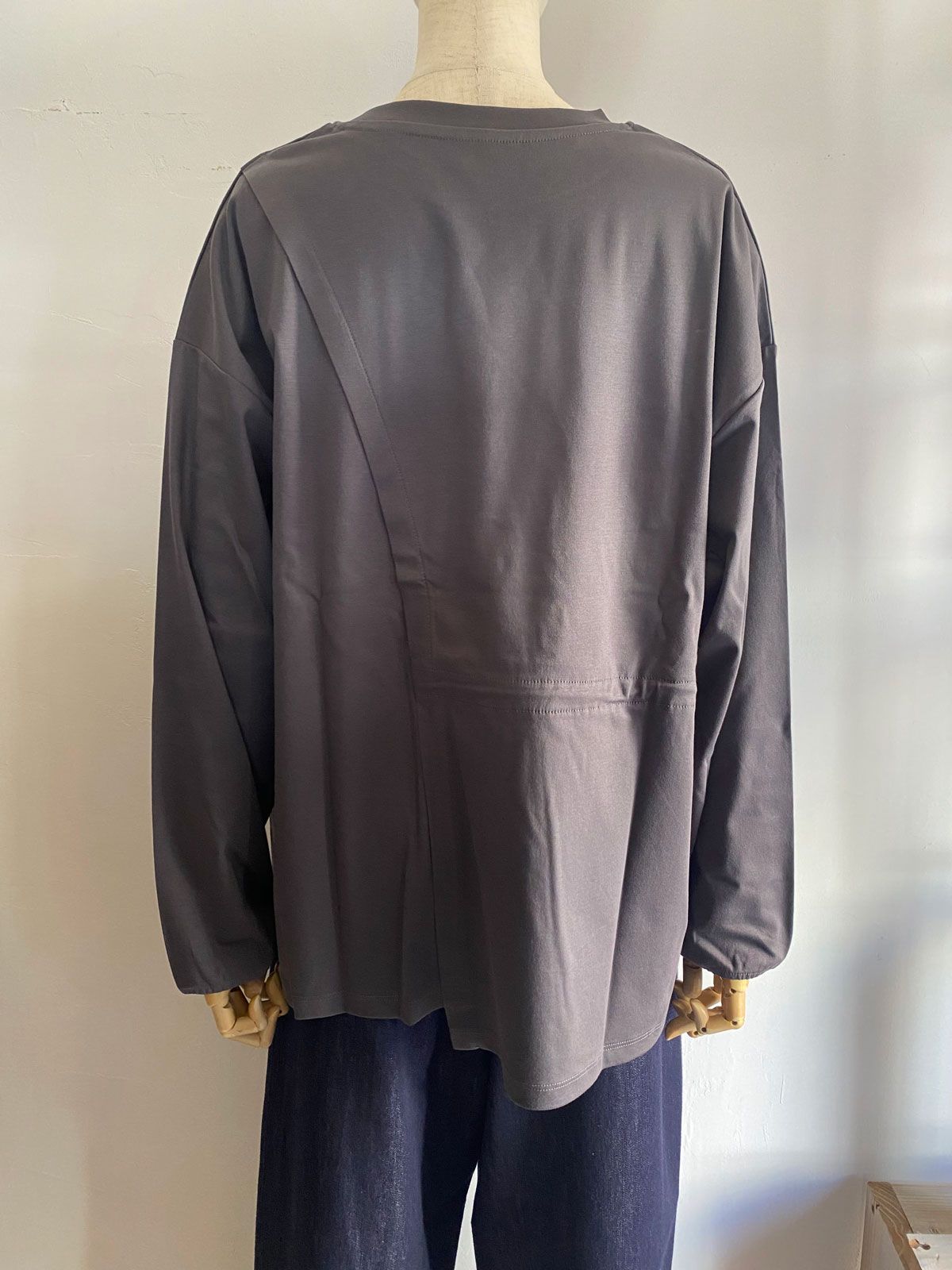 コンパクトスムース デザイントップス グレー