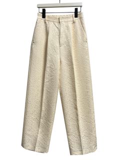 [3856-453MK] ジャガードストレートパンツ オフホワイト