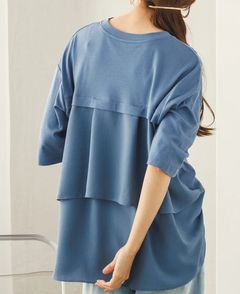 バックフリルTシャツ サックスブルー