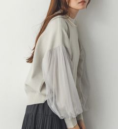 やわもちヤーンチュールドッキングニット アイボリー