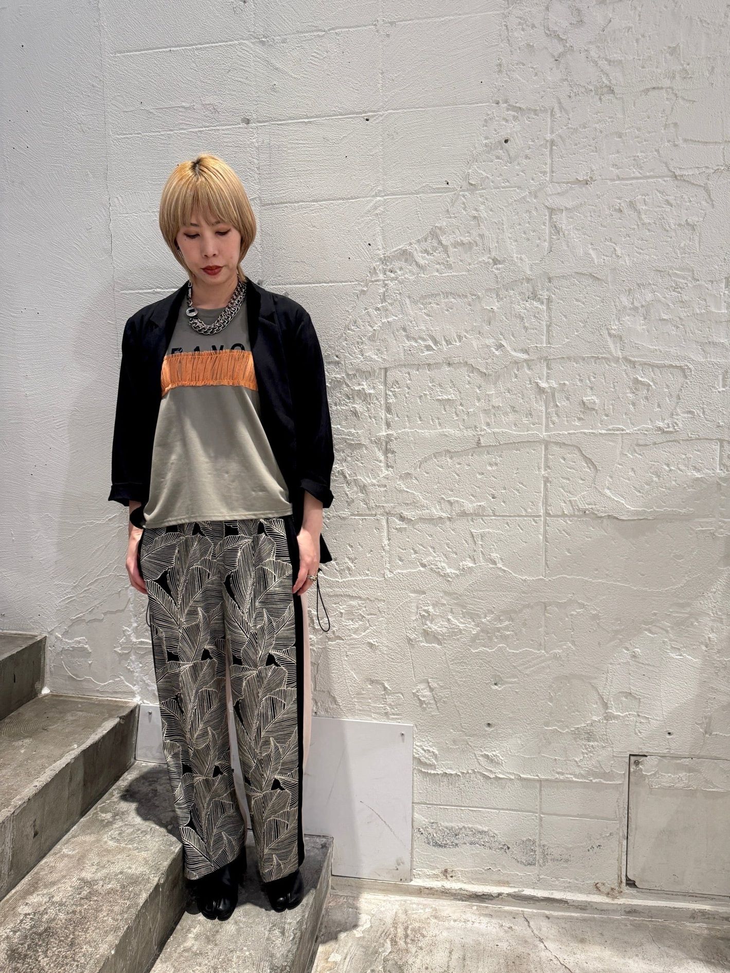 tulle bar TRANOI. wide tee カーキ