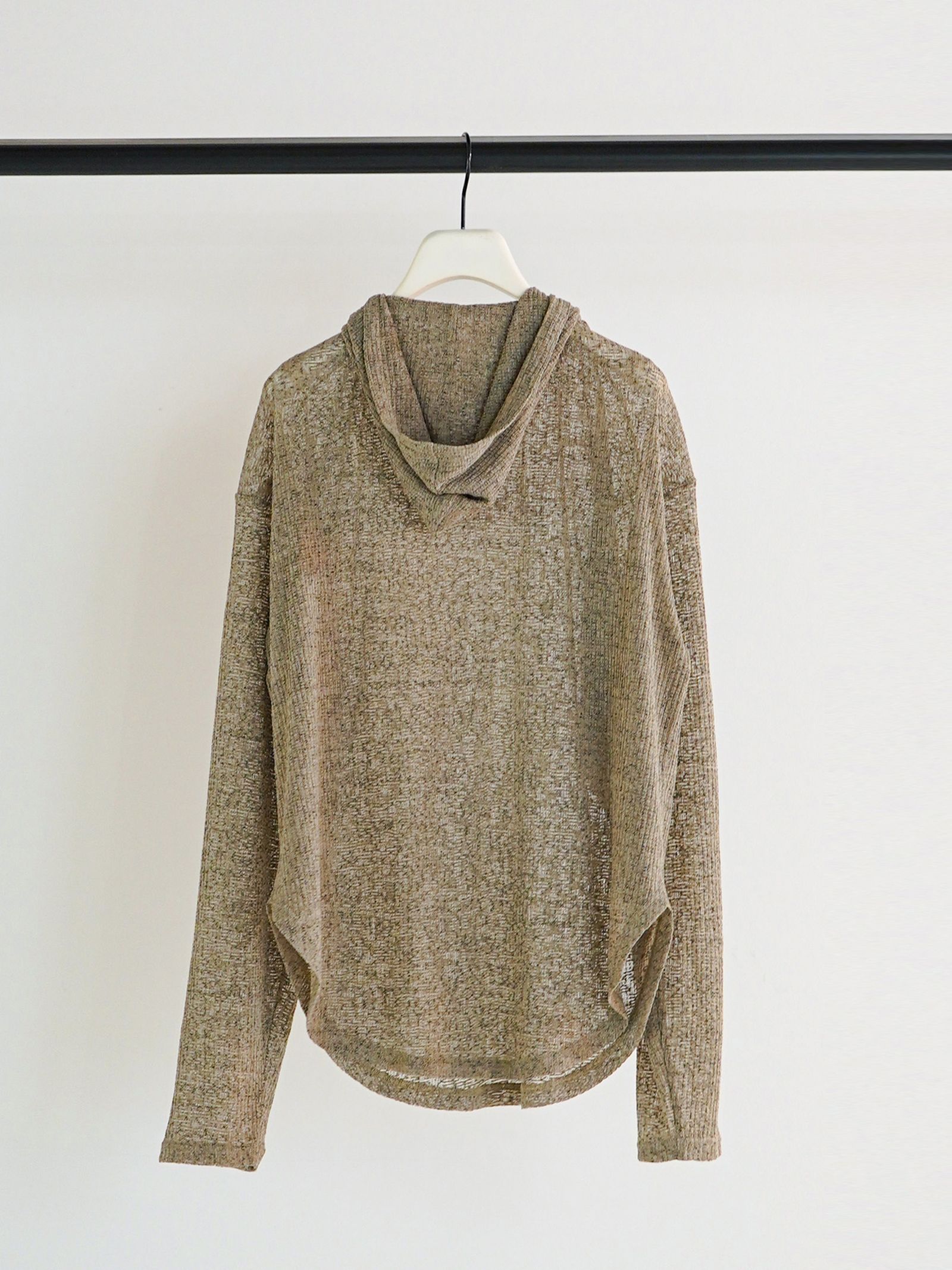 [8861-068GL] シアーフーディニットソー ベージュ