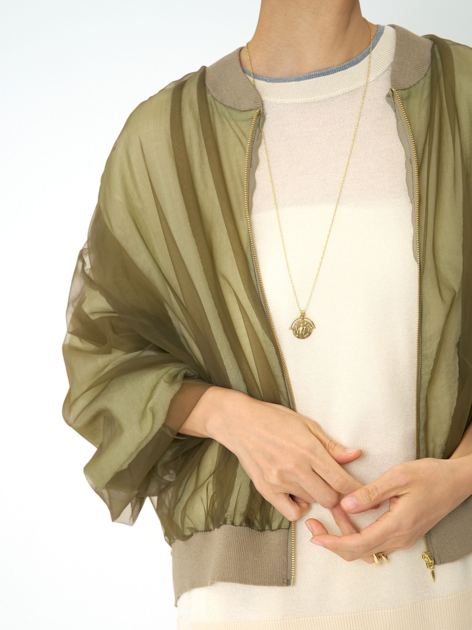 [9861-093GS] チュールボリュームブルゾン ブラック