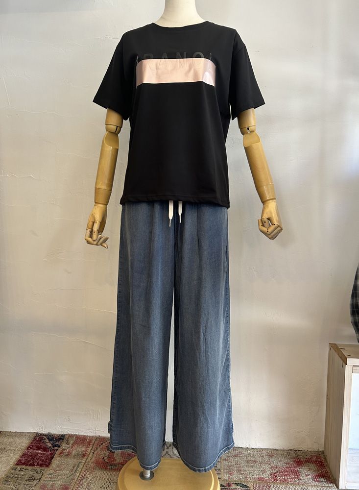 TRANOI.Tee ブラックxピンクゴールド