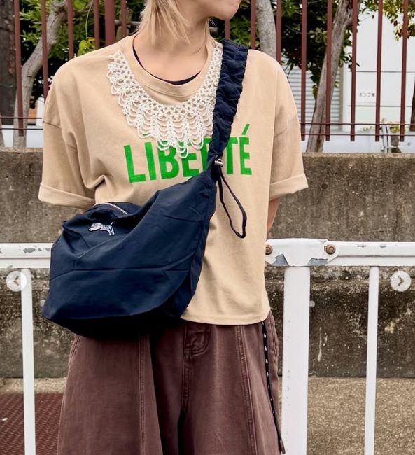 pearl necklace LOGO T ホワイト