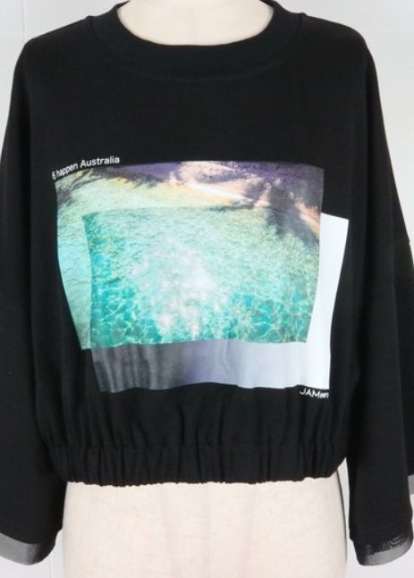 SEAフォトプリントTシャツ ブラック