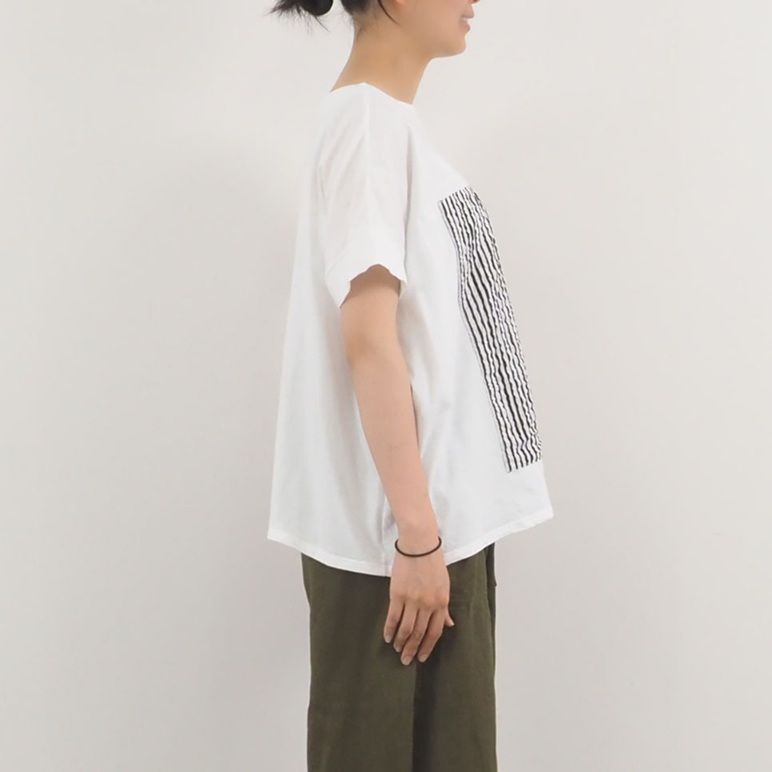 レクタングルパネルTシャツ ブラックxブラック
