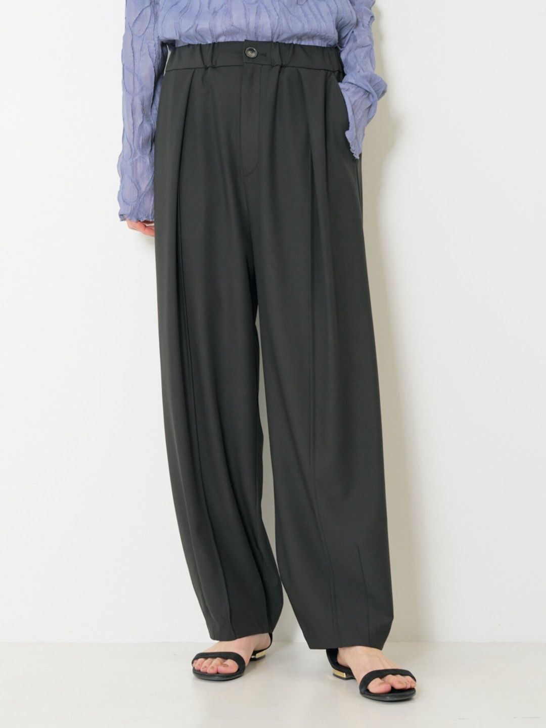 [3263-625MK] ドレープコクーンPT ブラック