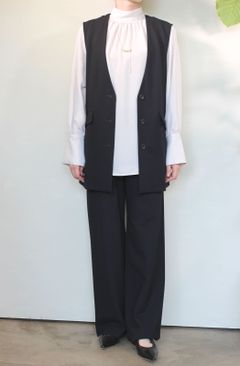 ストレッチポンチミディアムジレ ブラック