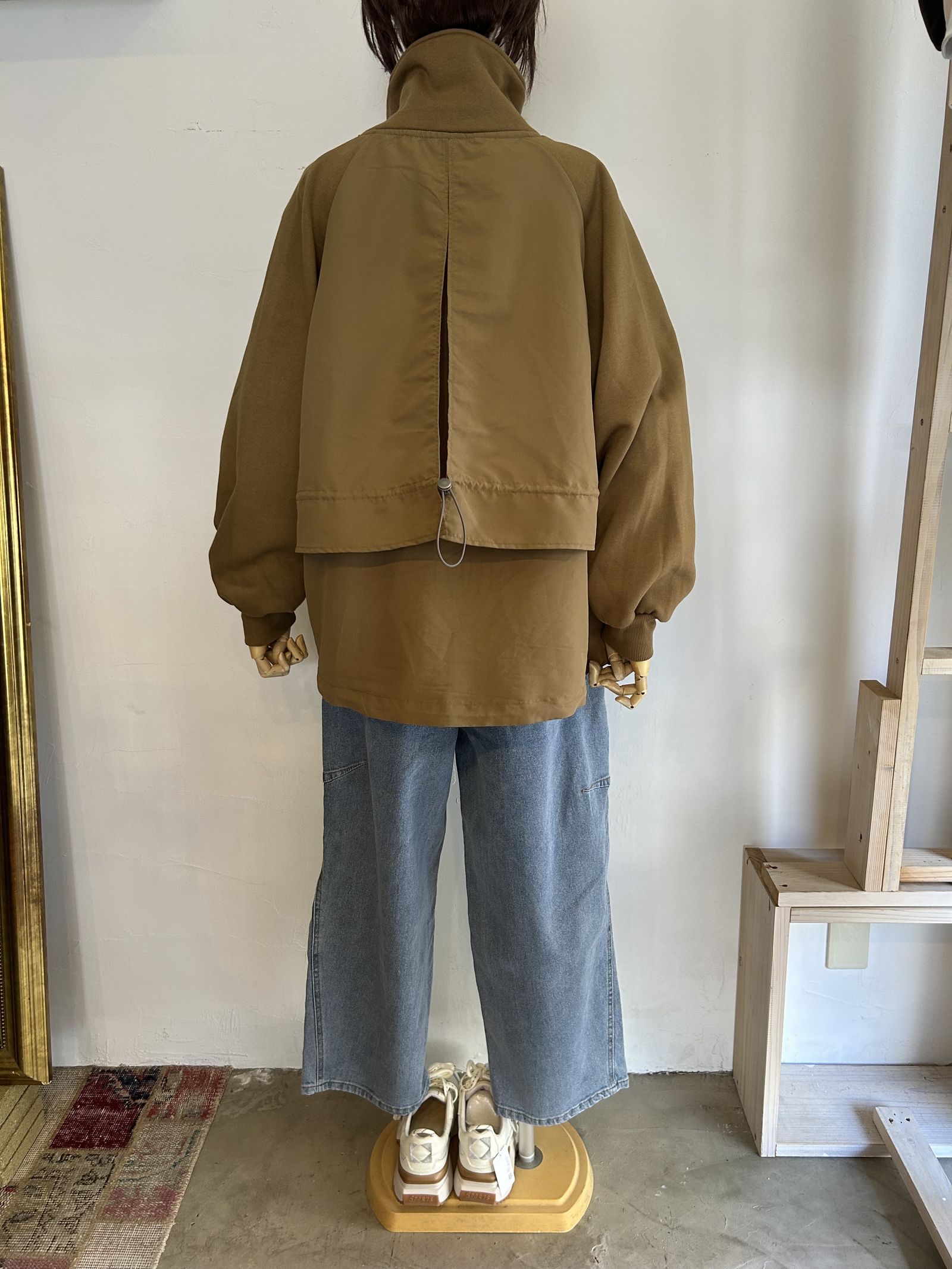 裏起毛 Wジップブルゾン カーキブラウン