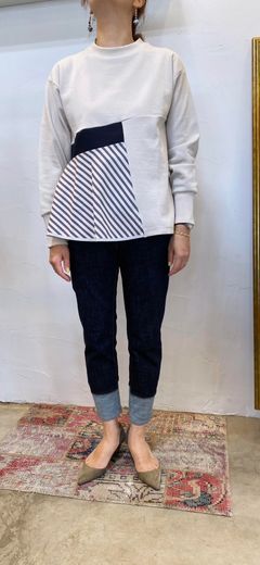 アシンメトリーフレアプルオーバー ベージュ