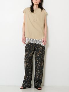 [3963-628MK] レオパードストレートイージーPT ブラック