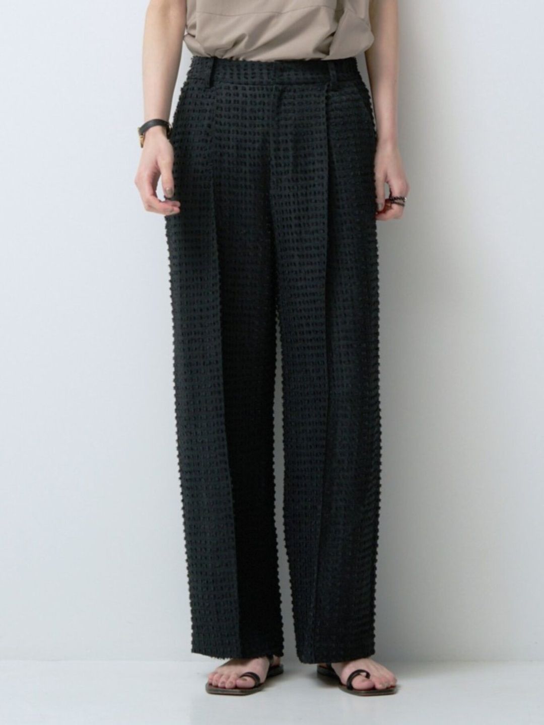 [3863-654YM] ドットJQストレートPT ブラック