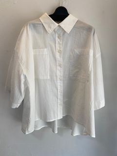 キャンブリックボイル 半袖シャツ オフホワイト