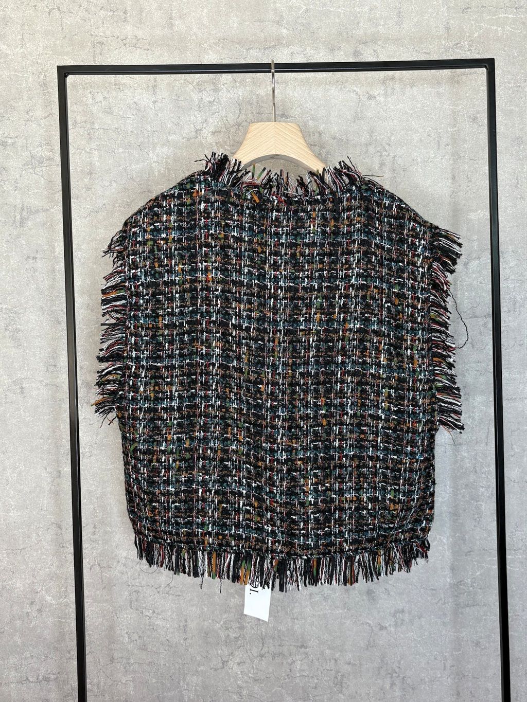 ファンシーツイードジレ ブラック