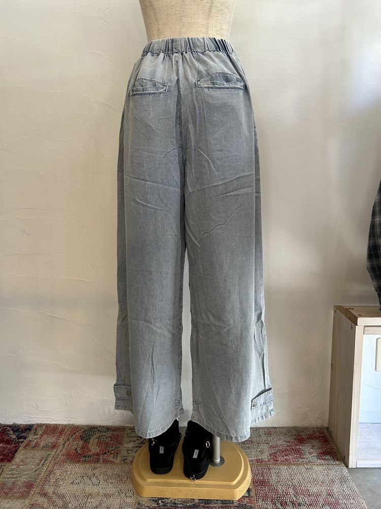 テンセルデニムワイドパンツ サックス