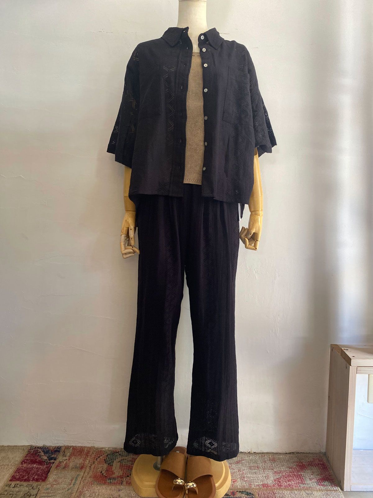 LACE PANTS ブラック