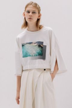 SEAフォトプリントTシャツ ホワイト