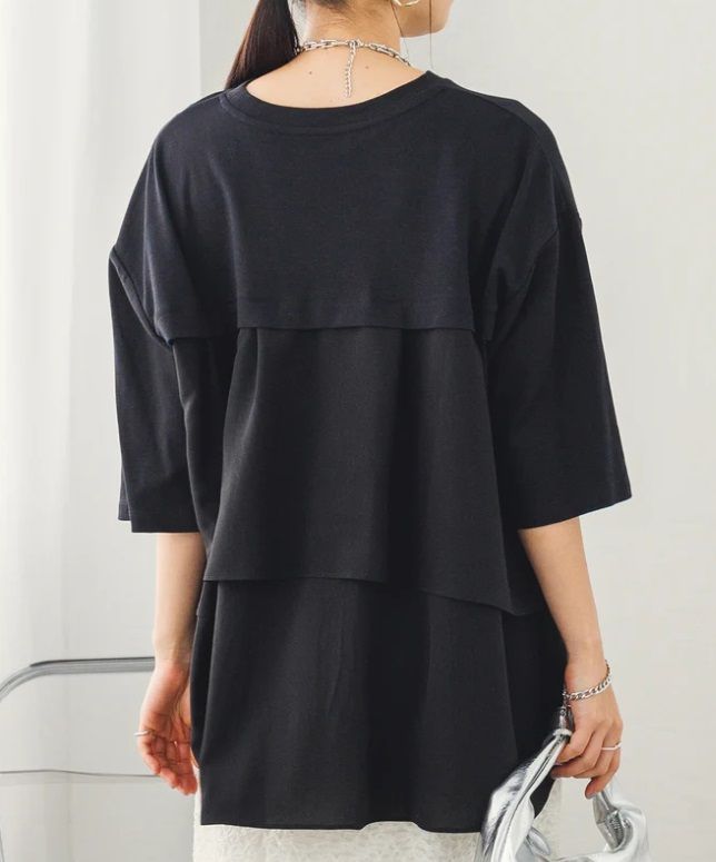 バックフリルTシャツ ブラック