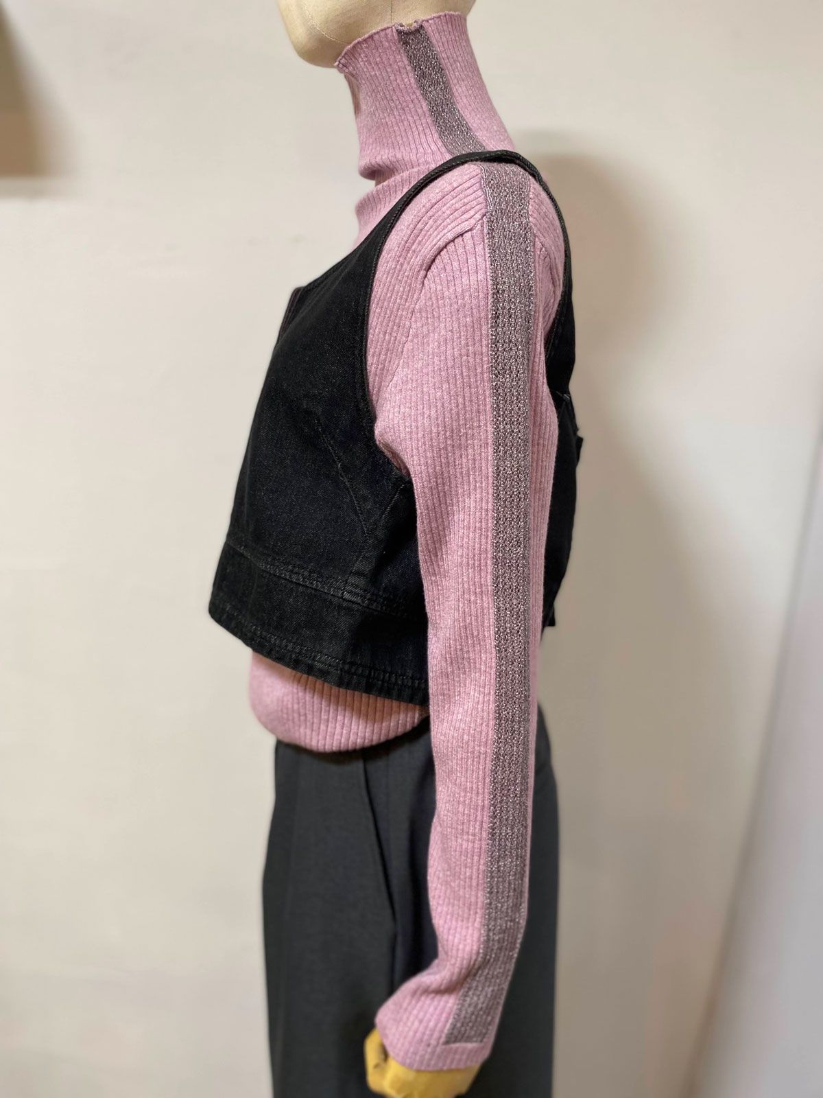 スラブデニム ビスチェ ブラック