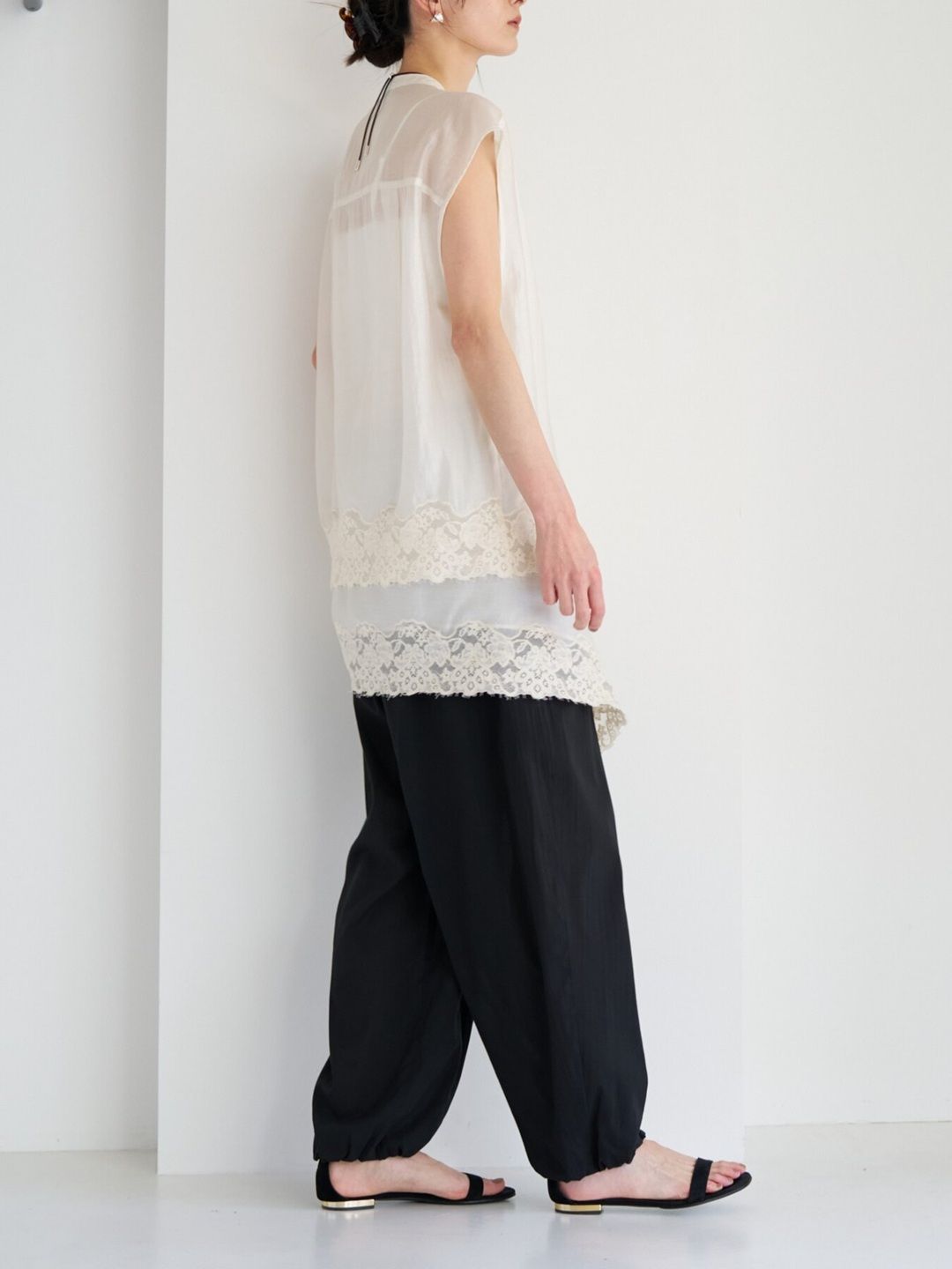 [1563-685NH] レースシアーフレンチBL ブラック