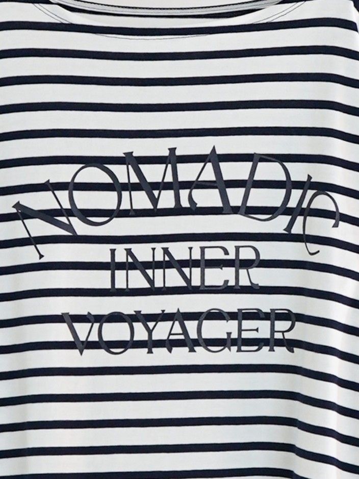 [8461-104KK] ボーダープリントロンTee ミックス