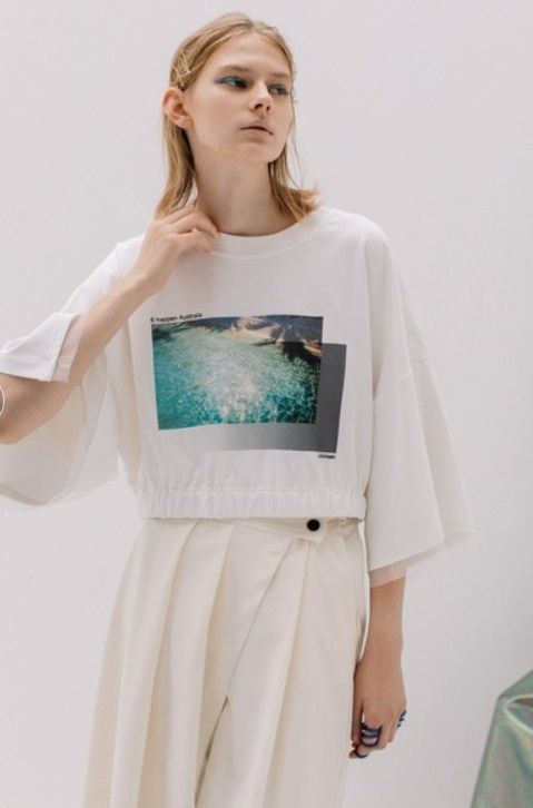 SEAフォトプリントTシャツ ホワイト