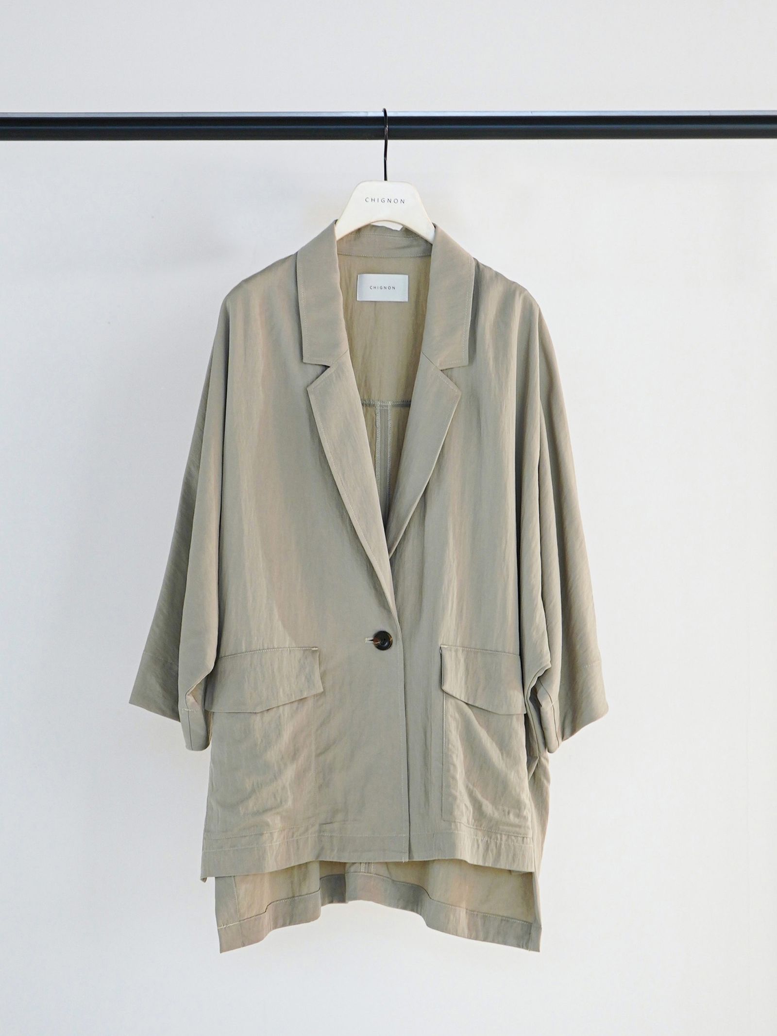 [4861-006KK] リラックスツイルドルマンJK ライトベージュ