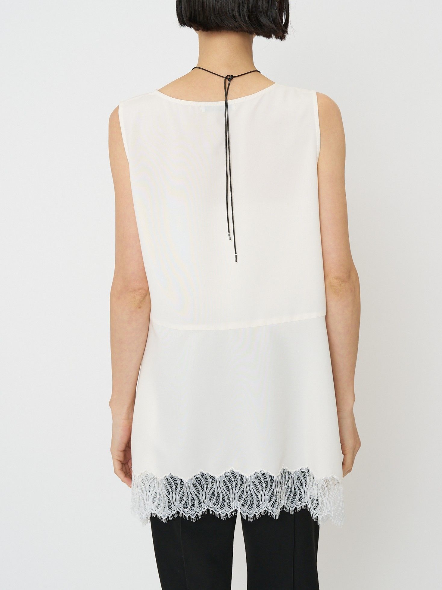 [1561-061NH] ヘムレースサテンタンク オフホワイト