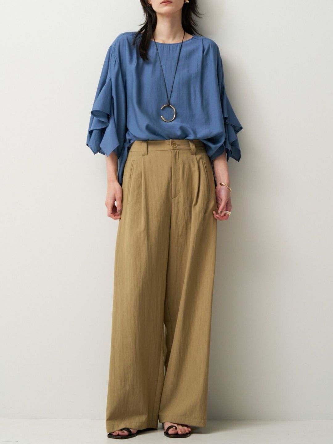 [3963-634MK] サイドタックワイドPT ブラック