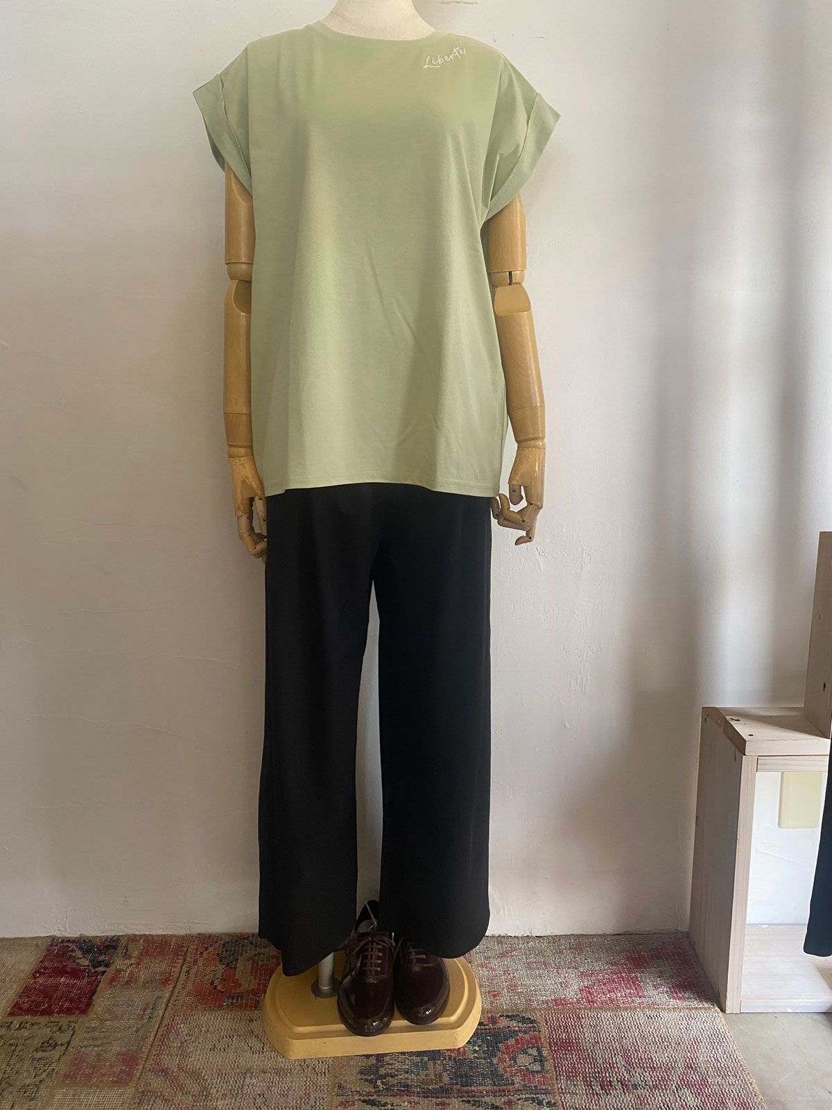 刺繍ロゴ入りカットT ミントグリーン