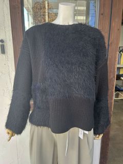 [9855-302JR] 編地MIXニットPO ブラック