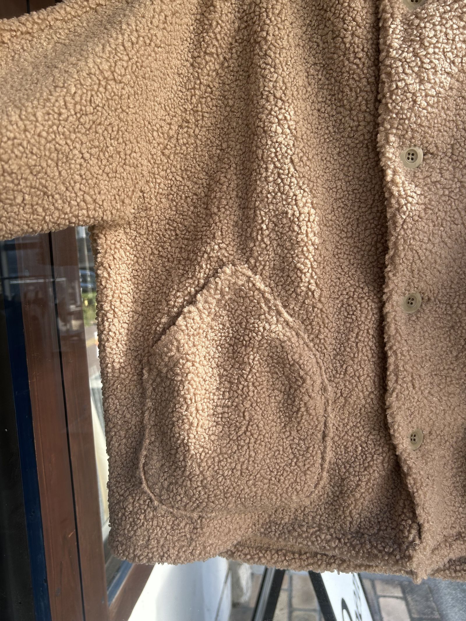 もこもこプードルパイル ラグランジャケット モカ