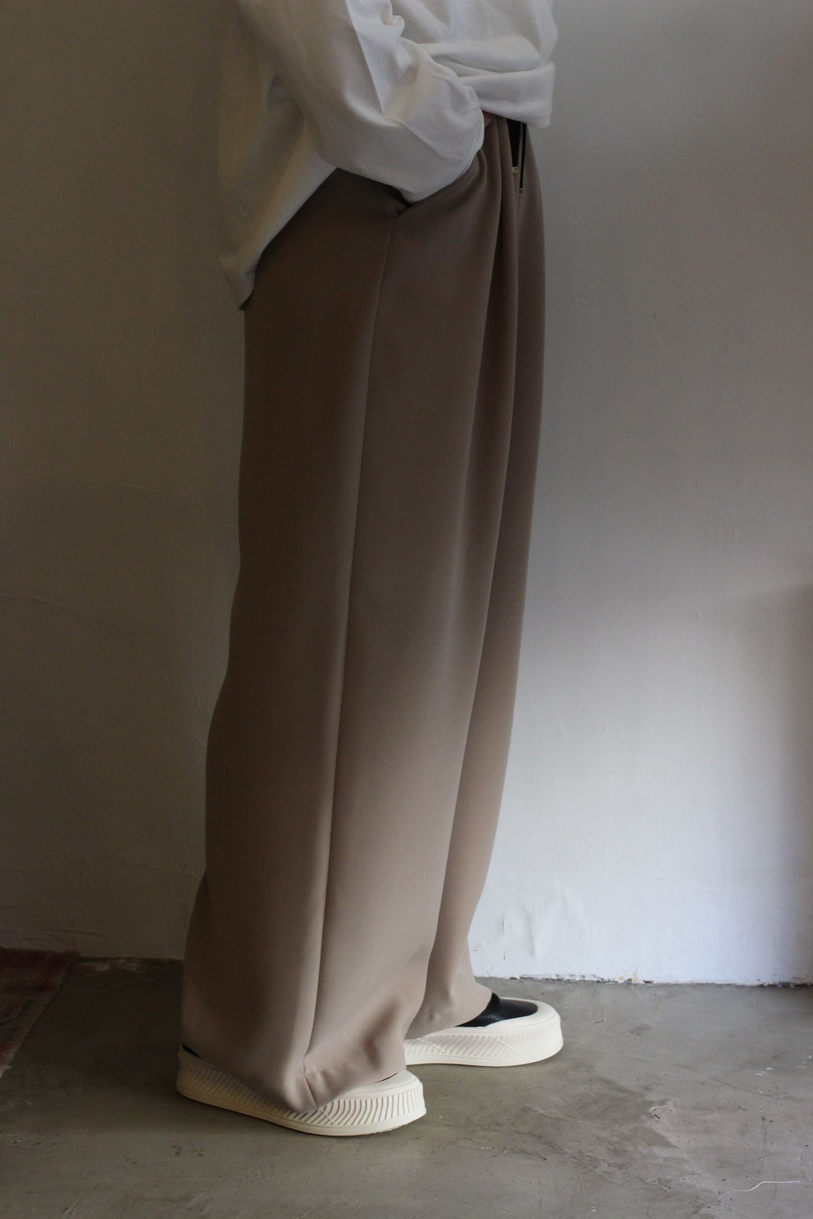 ダブルクロスワイドパンツ ベージュ
