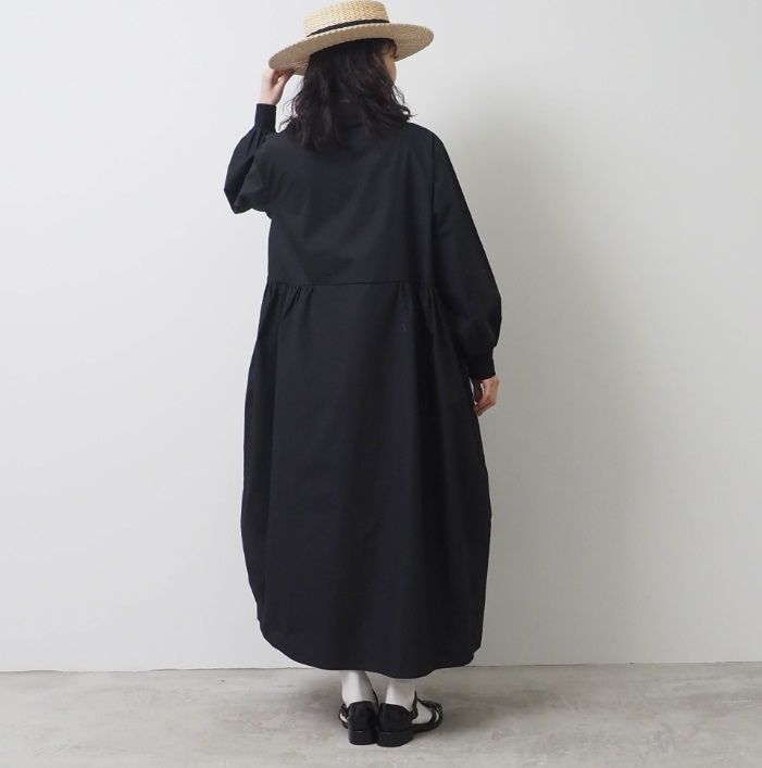 ロングスリーブハンドベルワンピース ブラック